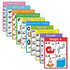 A set of phonics learning cards organized by alphabet, blends, vowels, and digraphs for early readers.