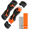 A set of orange and black razor blade scrapers for removing adhesive, vinyl, and ceramic.
