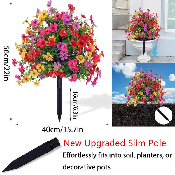 Daisy & Eucalyptus Artificial Flower Arrangement – Indoor/Outdoor Decor