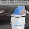 A white trash can with a lid featuring a 360 degree touch sensor for opening.