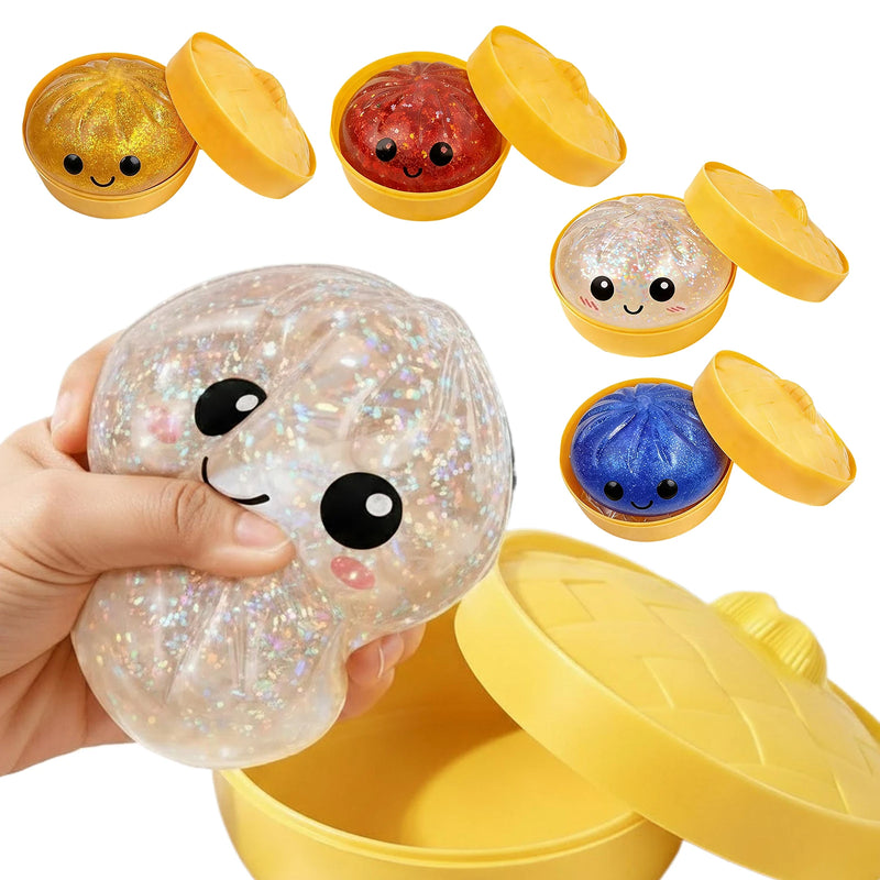 Glitter Dumpling Squishy Toy with Steamer