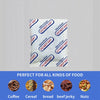 A package of food-grade oxygen absorbers with instructions to avoid eating the product is shown next to various foods like co