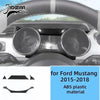 Carbon fiber grain decorative trim kit for Ford Mustang 2015-2018 featuring round headlight covers.