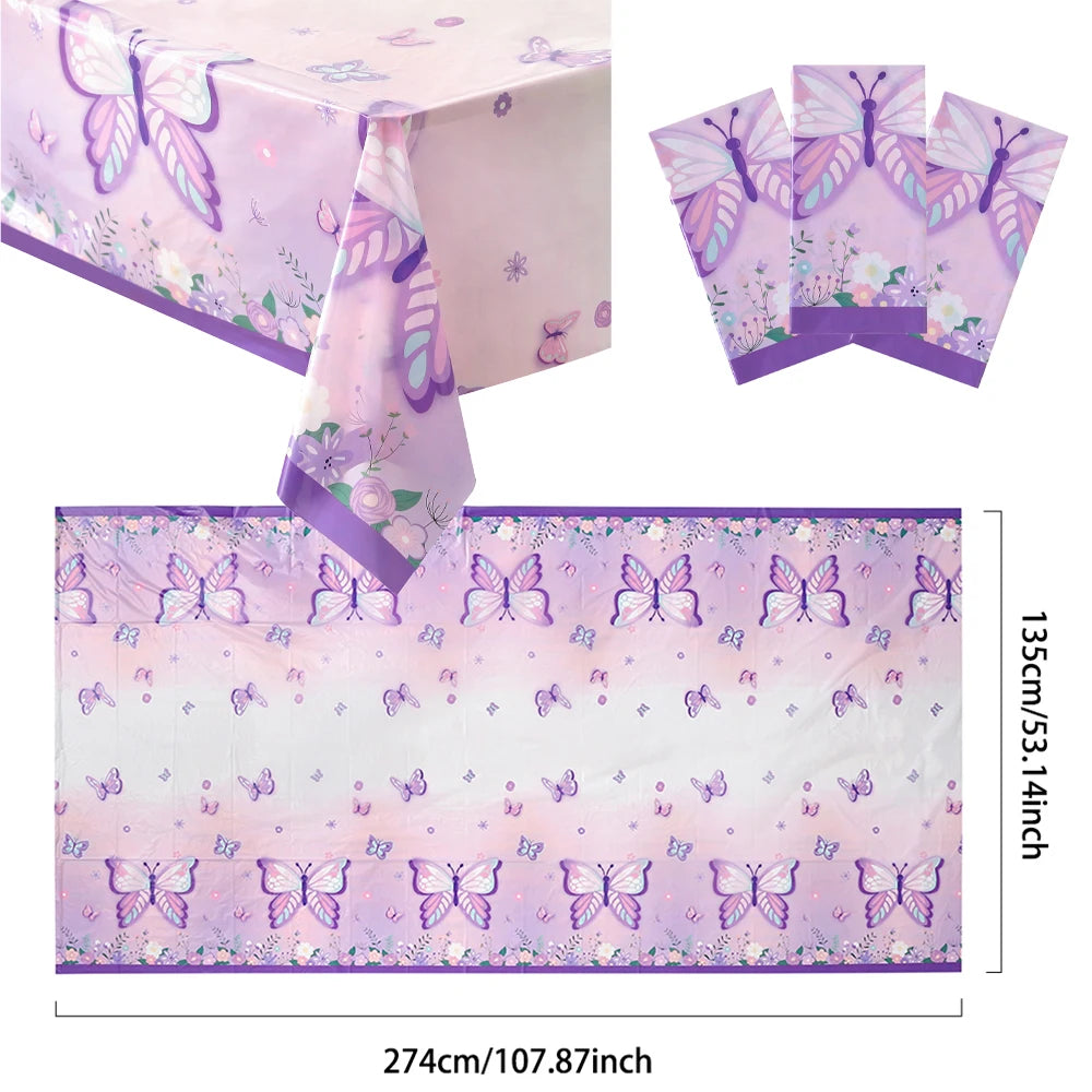 Watercolor Butterfly Party Tablecloth