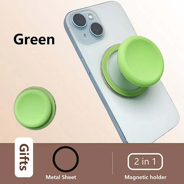 Magnetic Phone Grip and Stand with Silicone Cover