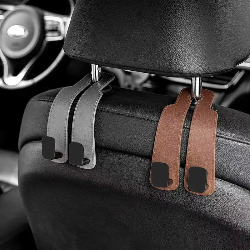 Car Headrest Hooks - Set of 2 Seat Back Organizers