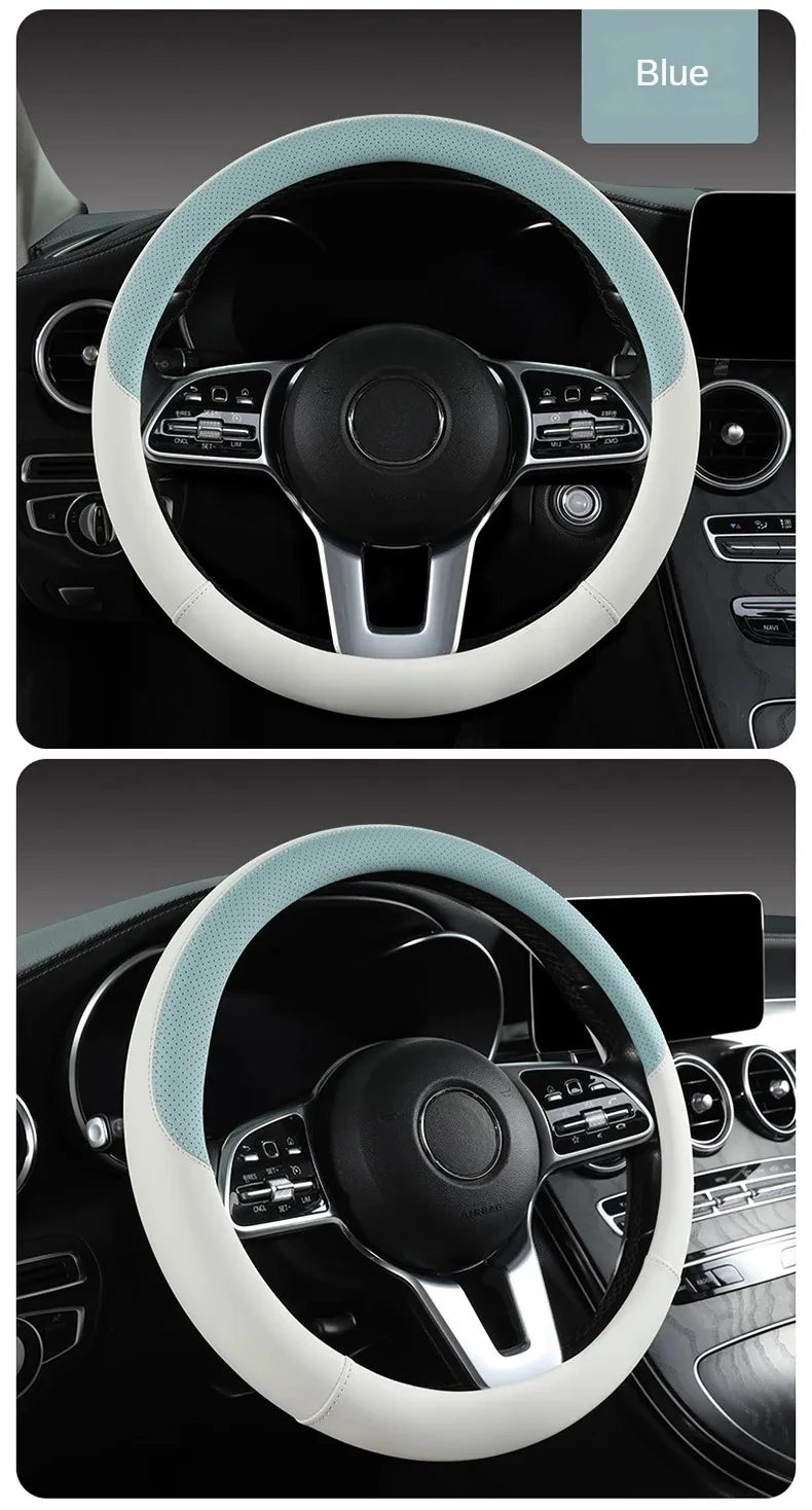 Perforated Nappa Leather Steering Wheel Cover
