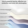 Cross-section diagram showing the five layers of composite vinyl coating for sun protection.
