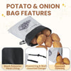 Large Drawstring Canvas Storage Bags with Side Zipper for Vegetables and Fruits