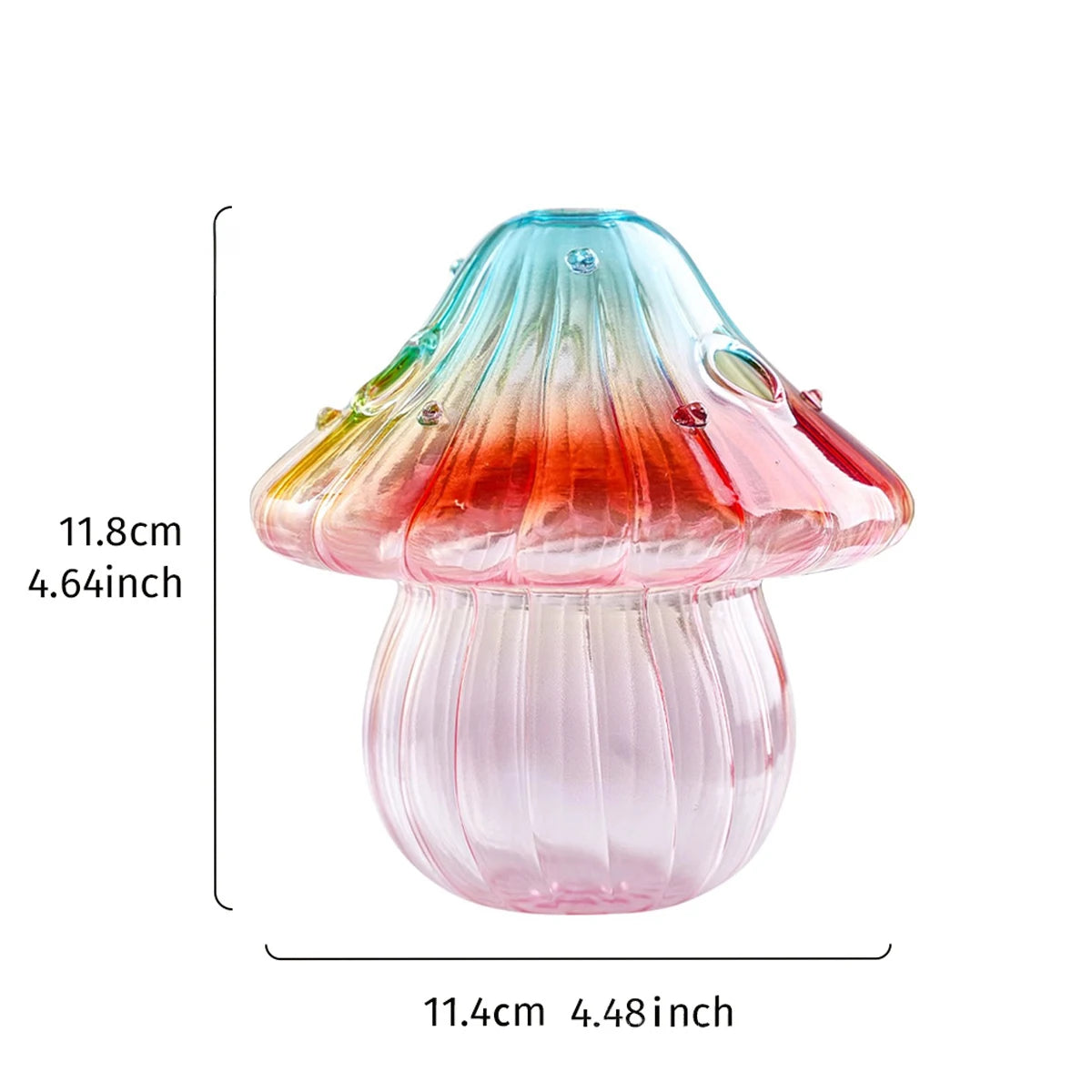 Colorful Glass Mushroom Vase for Hydroponic Plants