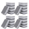 A set of gray and white double-sided cleaning sponges stacked in groups.