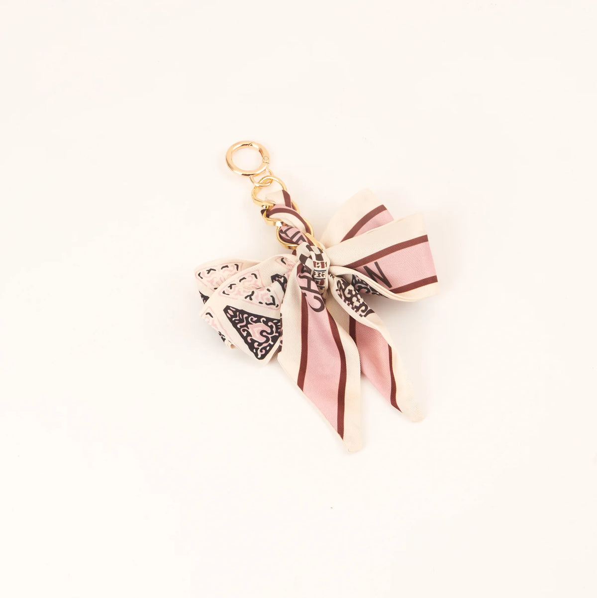 Chic Silk Bow Keychain with Ribbon Charm