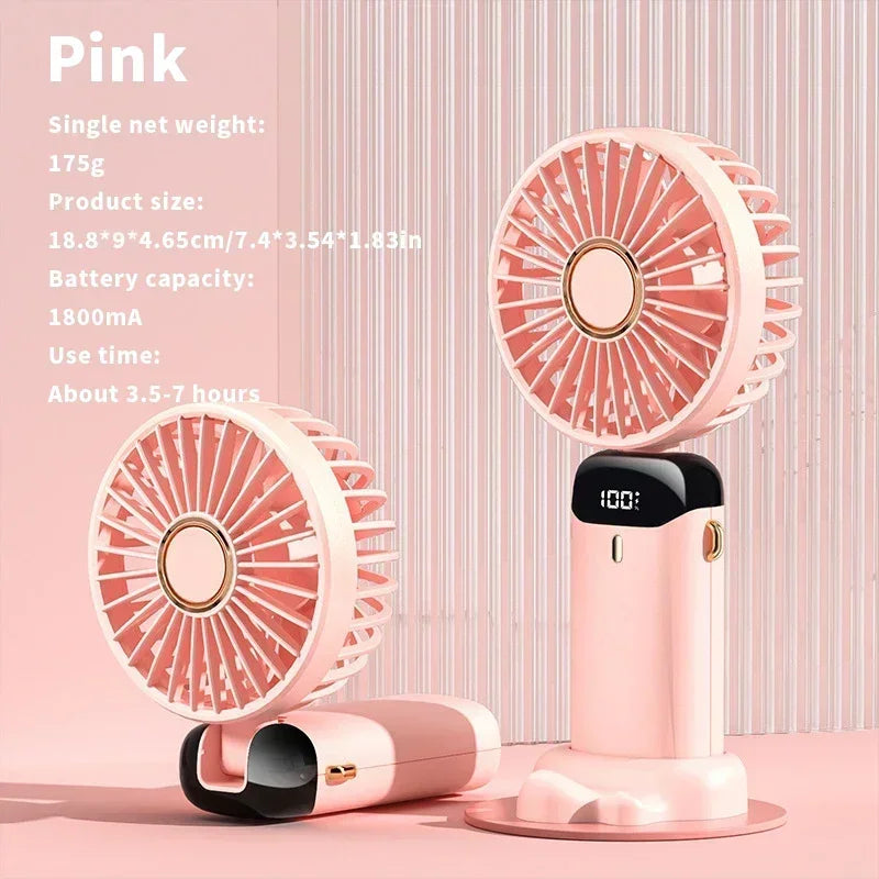 Portable 3-in-1 Foldable USB Fan with Phone Stand