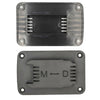 Black wall-mounted battery tool holder for Dewalt and Milwaukee tools