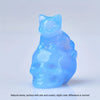 Figurita de Calavera de Gato de Cristal Tallada a Mano