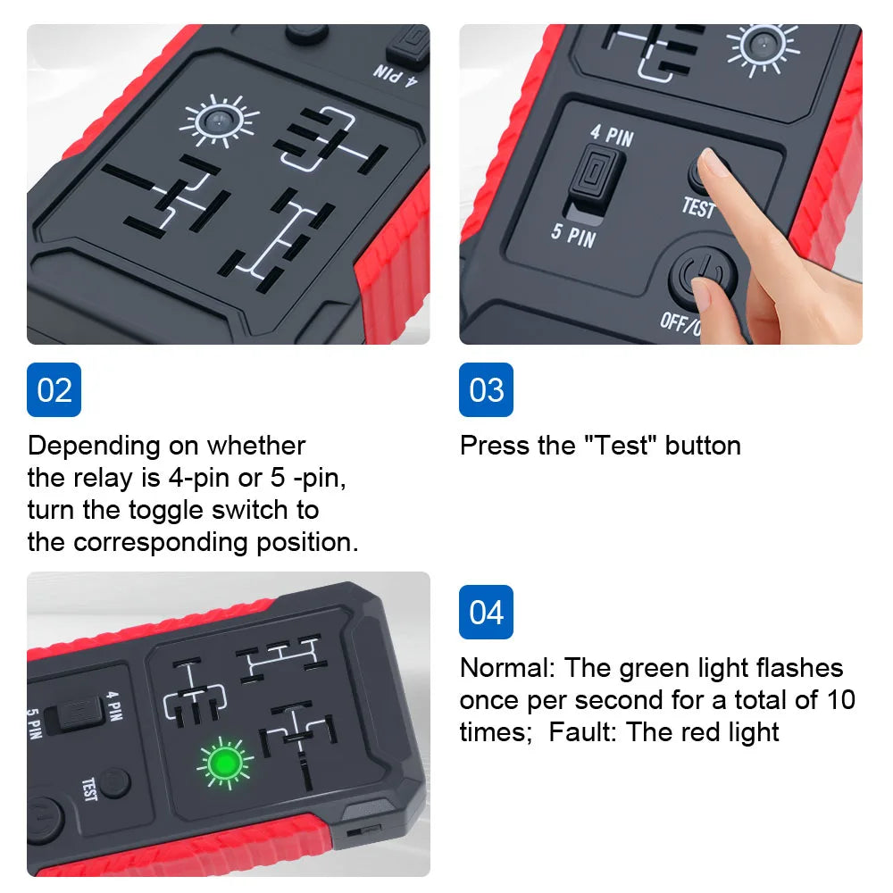 12V Automotive Relay Tester with LED Indicators