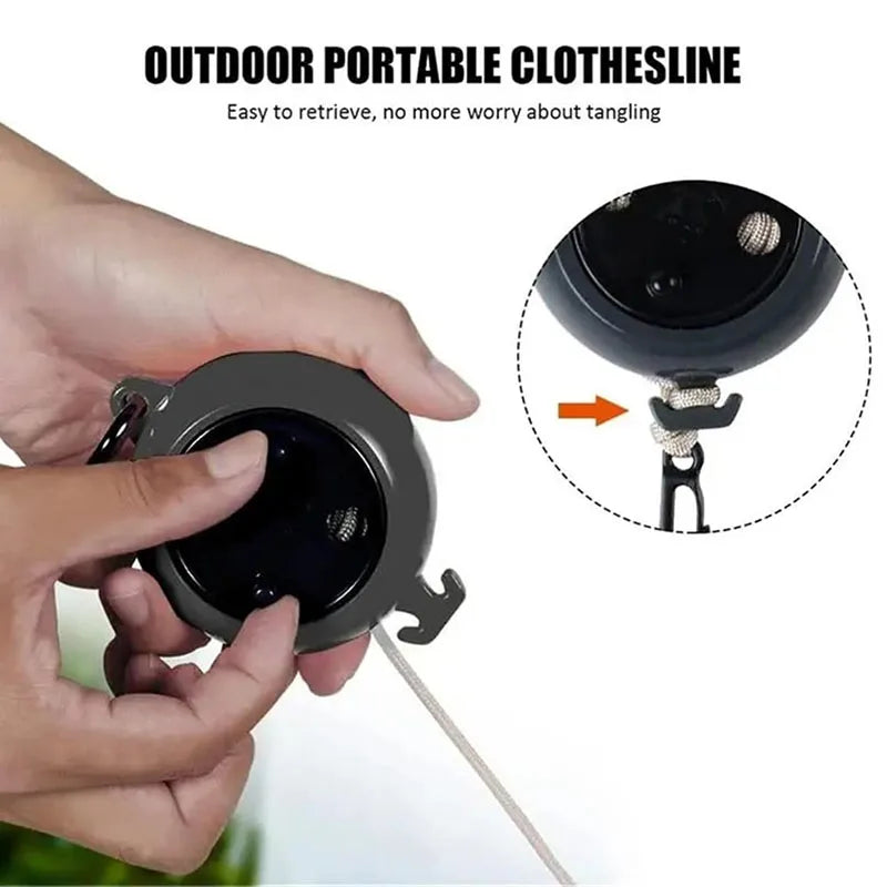 Portable Retractable Clothesline with Compact Case