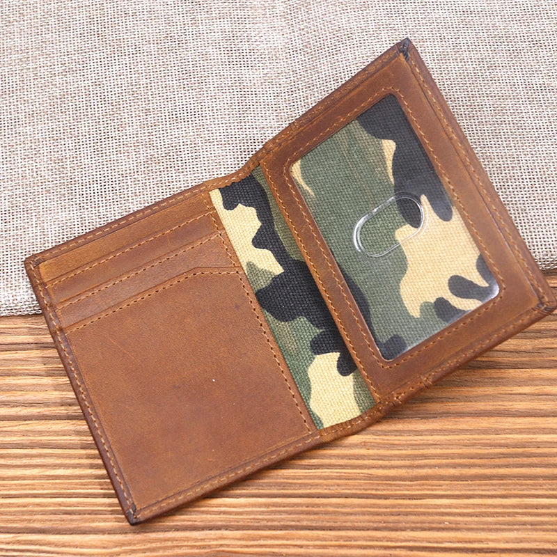 Vintage Slim Leather Card Holder Wallet for Men