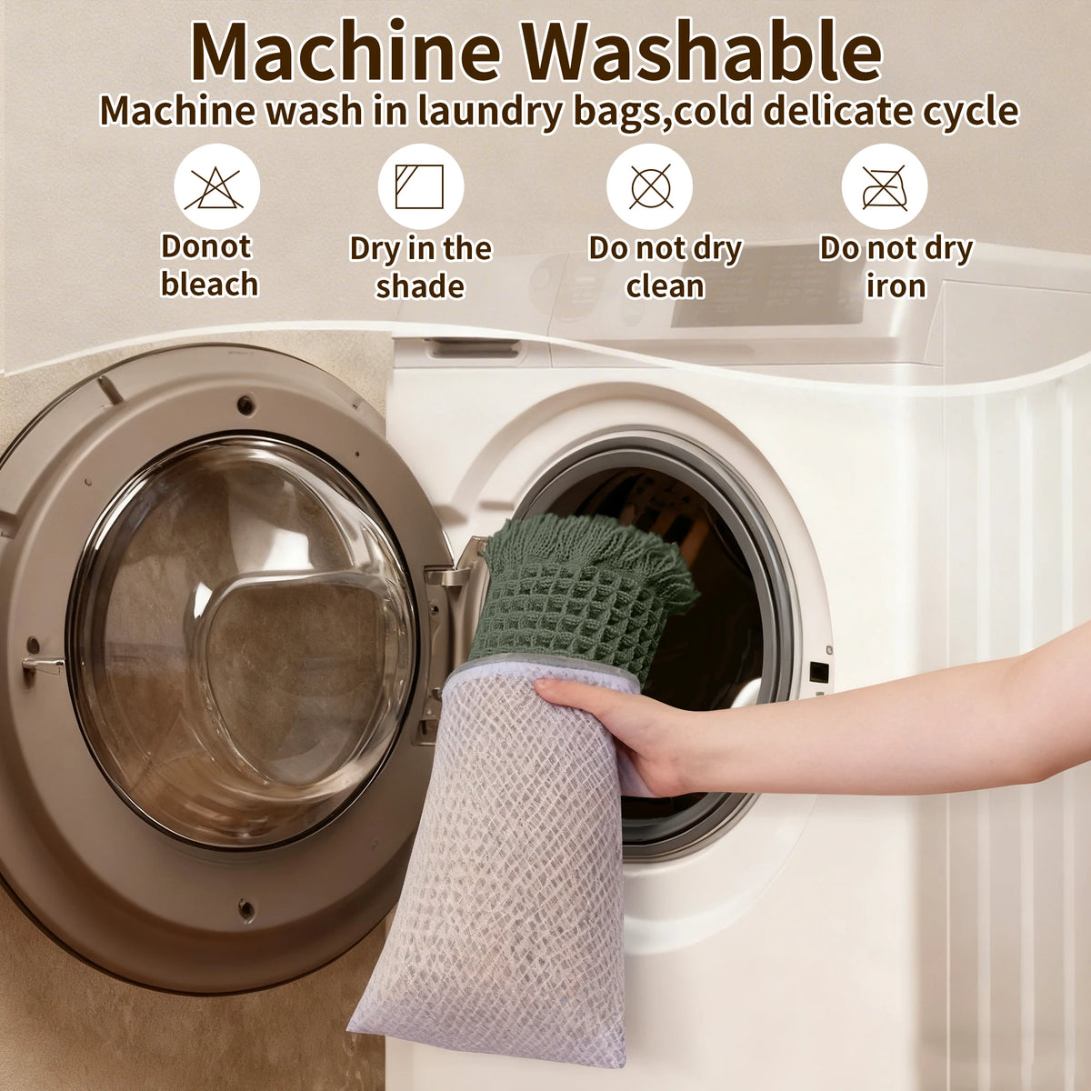 Waffle Textured Quick-Dry Bath Mat with Non-Slip Backing