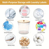 Clear acrylic storage container for laundry pods and detergent with a measuring spoon