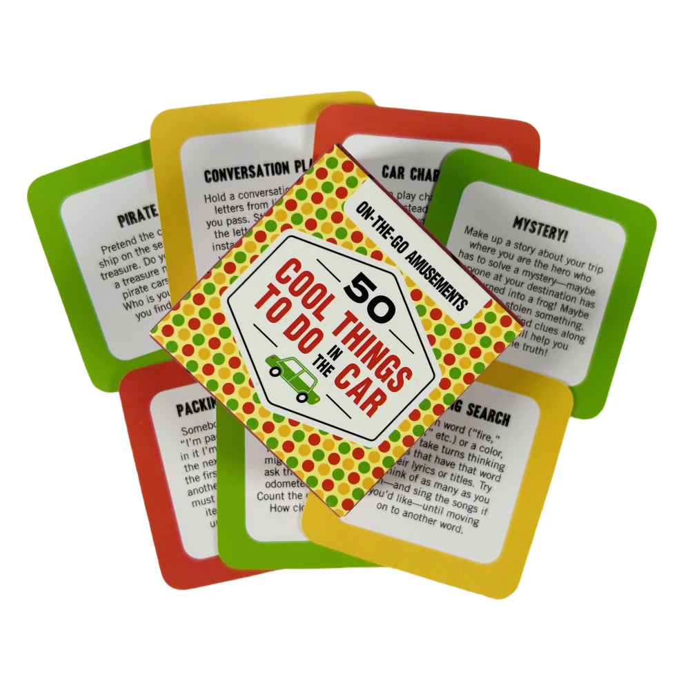 A stack of colorful cards for a truth or dare game featuring various themed challenges