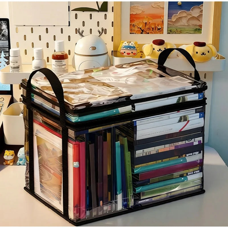 Large Clear PVC Storage Box with Hinged Lid