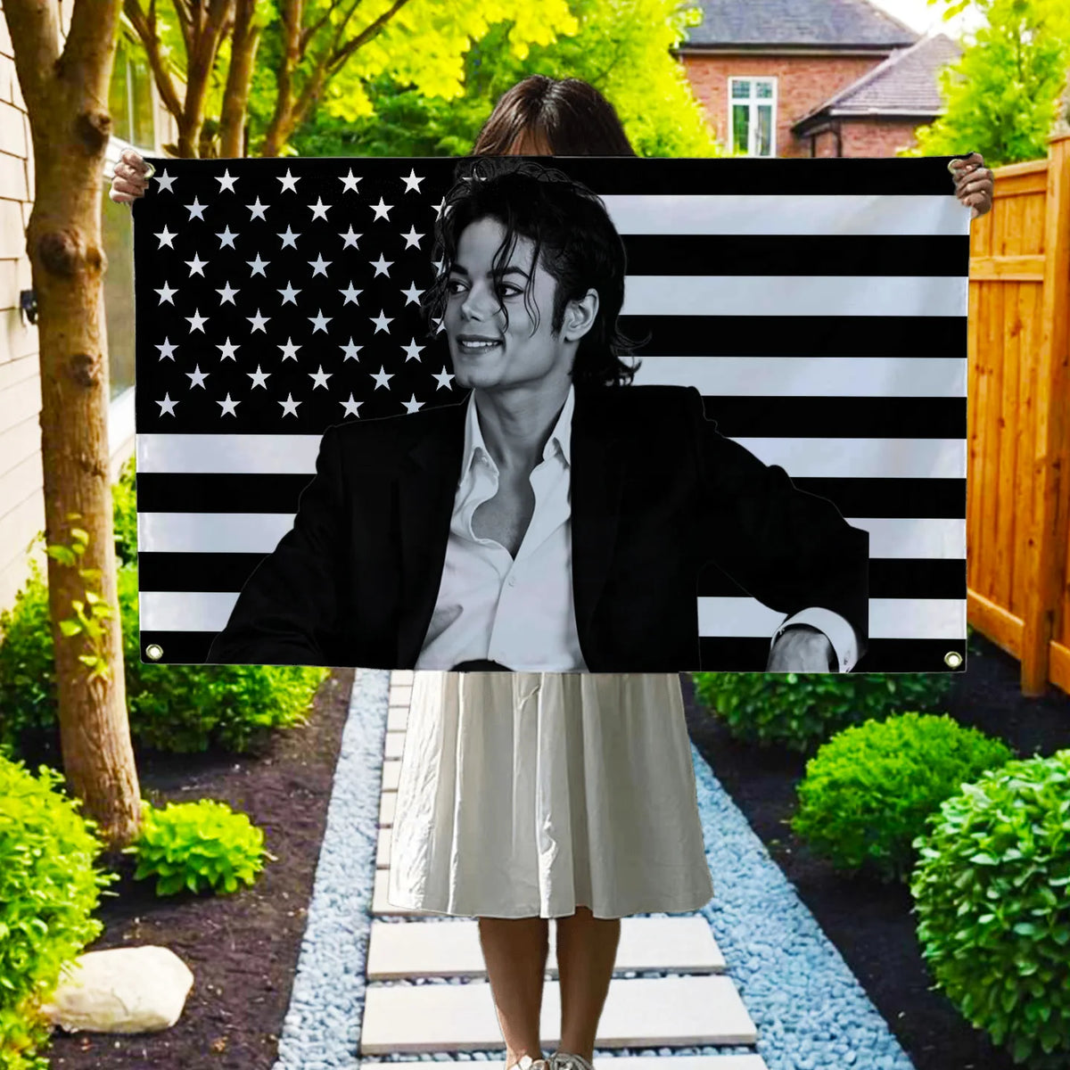 Michael Jackson Tribute Flag - Black American Tapestry Wall Hanging