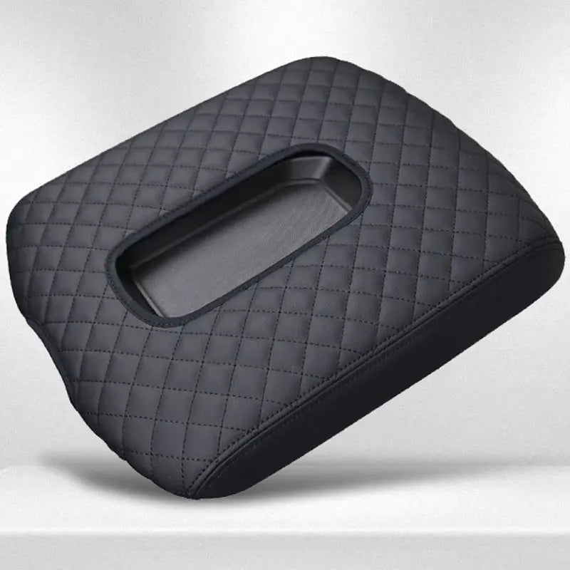 Black microfiber leather custom fit center console armrest pad for Chevrolet Silverado