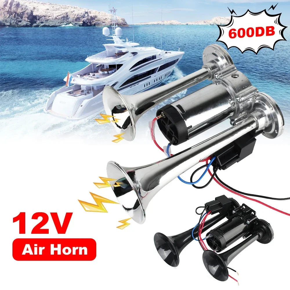 Dual Trumpet Air Horn Kit with Compressor