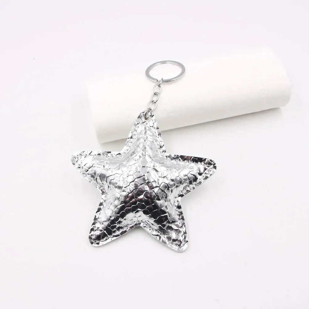 Cartoon Star-Shaped Leather Car Hanging Ornament
