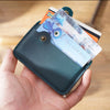 Vintage Leather Slim Card Holder with Snap Closure