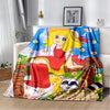 Cartoon Anime Flannel Throw Blanket in Candy Girl Design