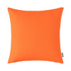 A bright orange linen-textured pillow cover for outdoor use.