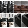 Before and after images showing self-adhesive leather repair tape used to fix damage on sofas, chairs, and other upholstery.