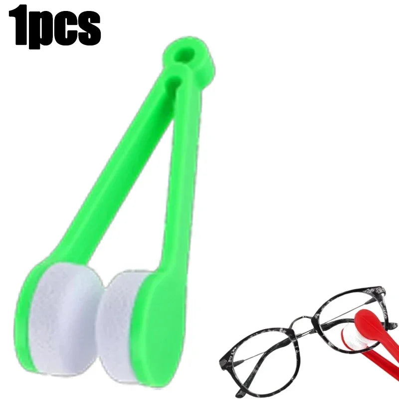 A single green microfiber tool used for cleaning eyeglasses.