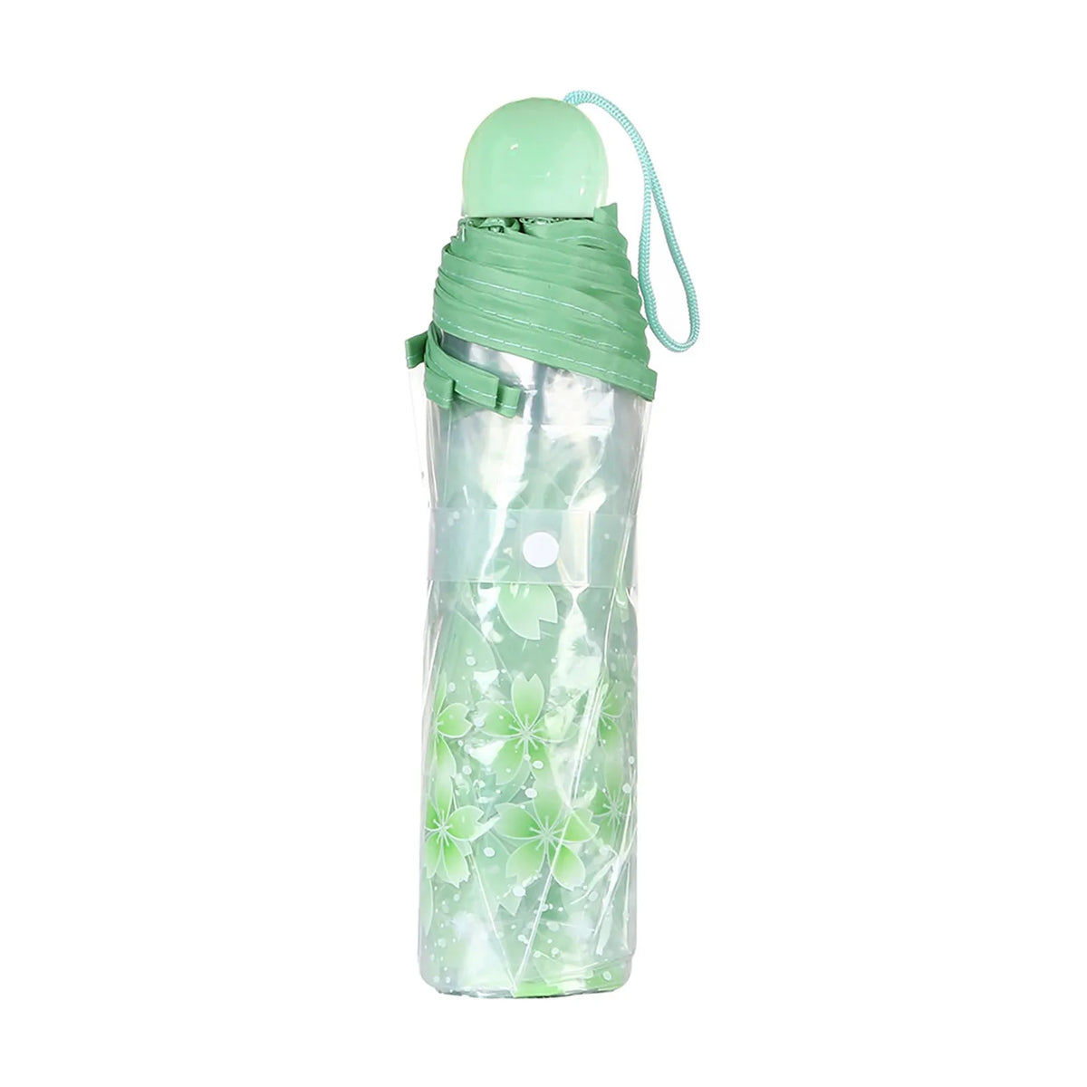 Clear Bloom Folding Umbrella with Floral Print