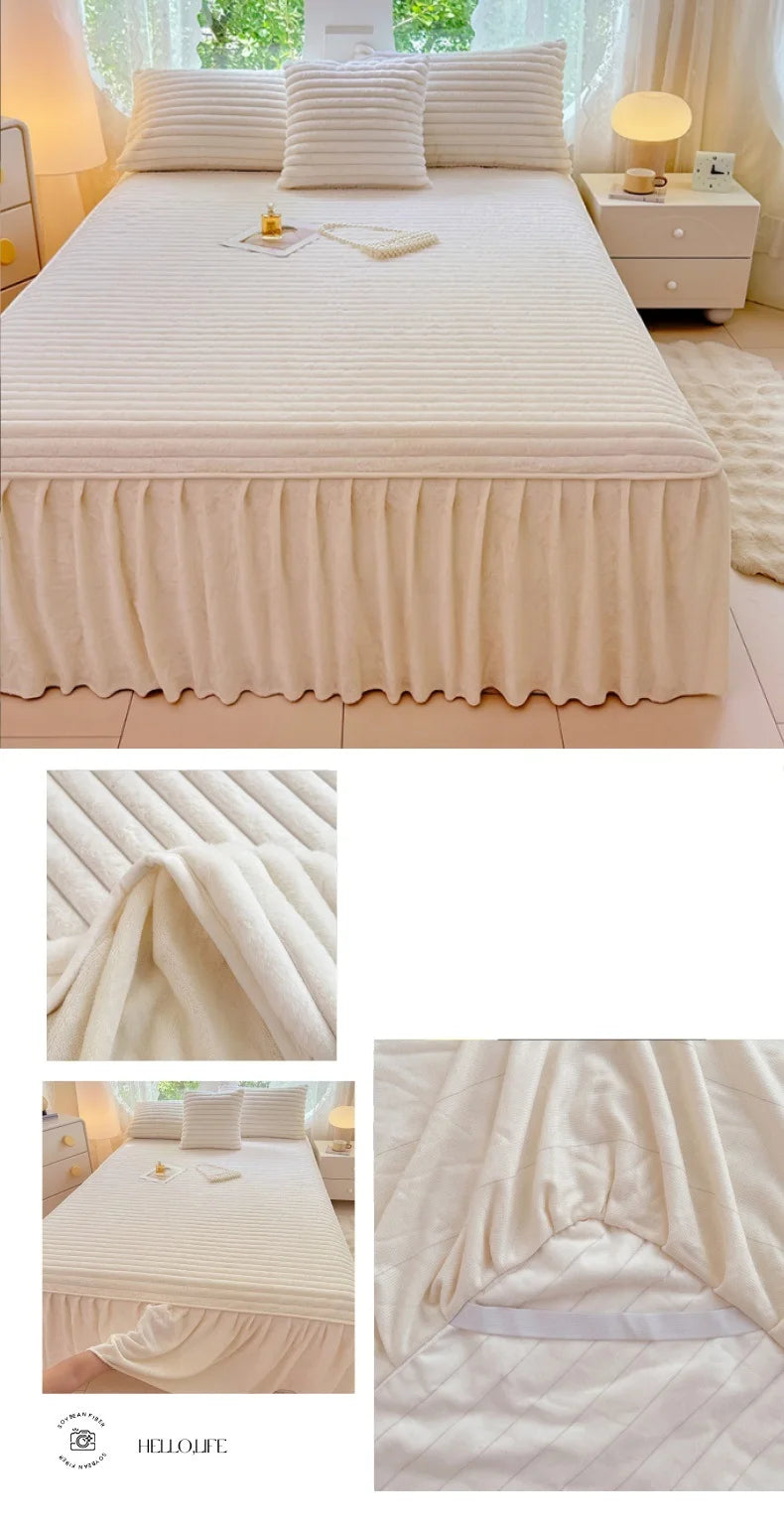 Plush Bed Skirt – Warm, Soft, and Elegant Bedding Essential