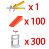 Tile Leveling System with Clips, Wedges & Pliers