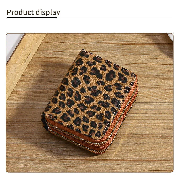 Leopard Print RFID Blocking Compact Wallet