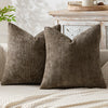 Chenille Knitted Throw Pillow Covers (Set of 2) – Soft Solid Color Cushion Cases for Sofa, Chair, and Car