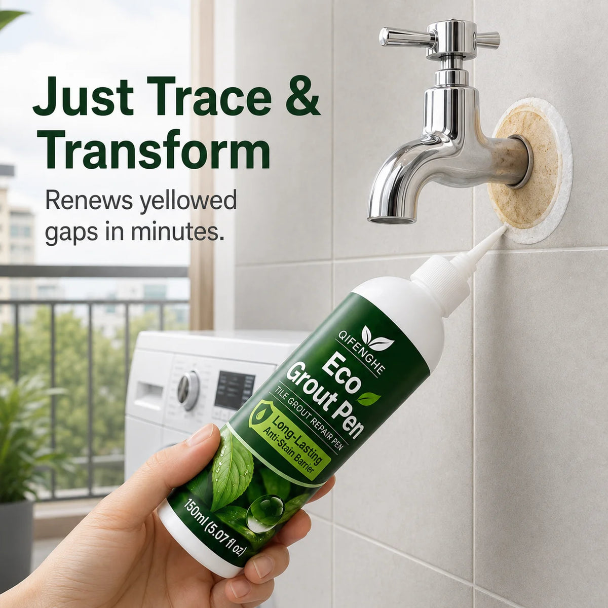 Quick-Dry Tile Grout Pen with Anti-Mildew Sealant