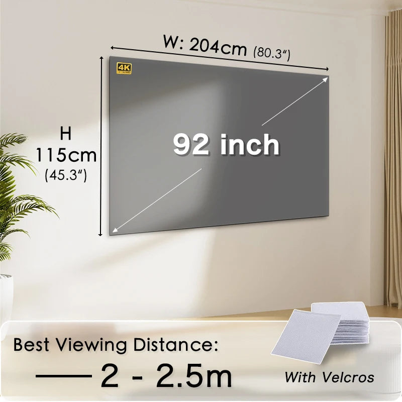 Pantalla de Proyector Plegable y Portátil - Antirreflejos 16:9