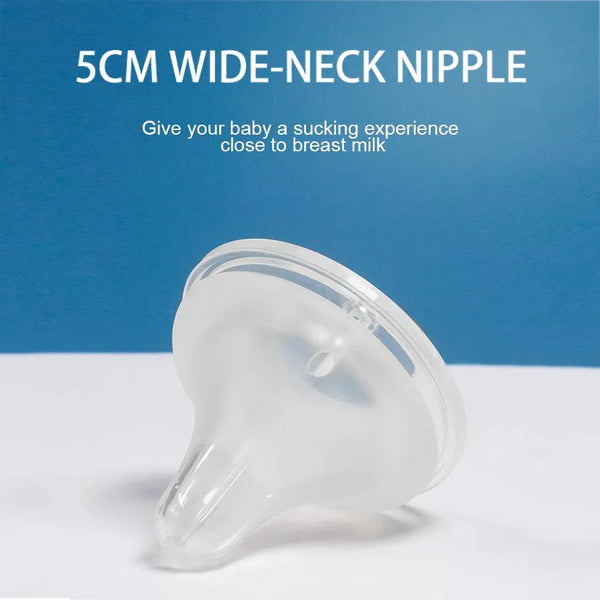 Wide Mouth Silicone Baby Bottle Nipple - Breast-Like Natural Flow