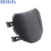 A black universal motorcycle front license plate holder designed for e-bikes and dirt bikes.