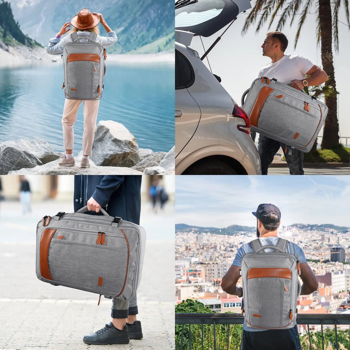 Expandable Travel Backpack with 4 Packing Cubes