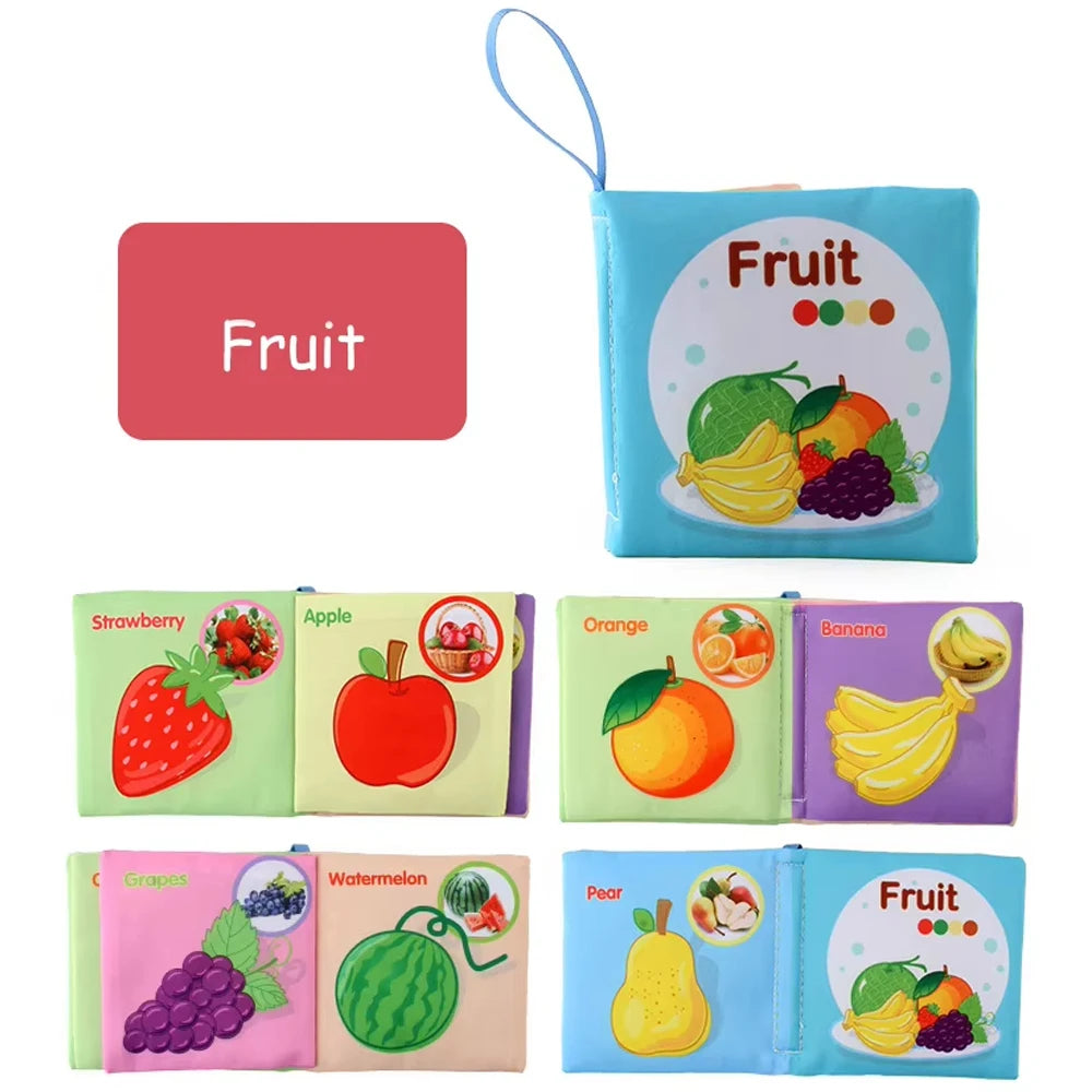 Sensory Cloth Books for Babies with Teether & Crinkle Pages