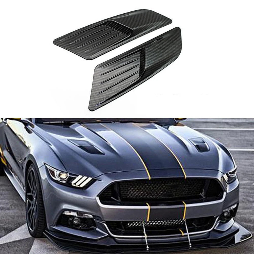 Ford Mustang Hood Air Outlet Vents - ABS Carbon Look