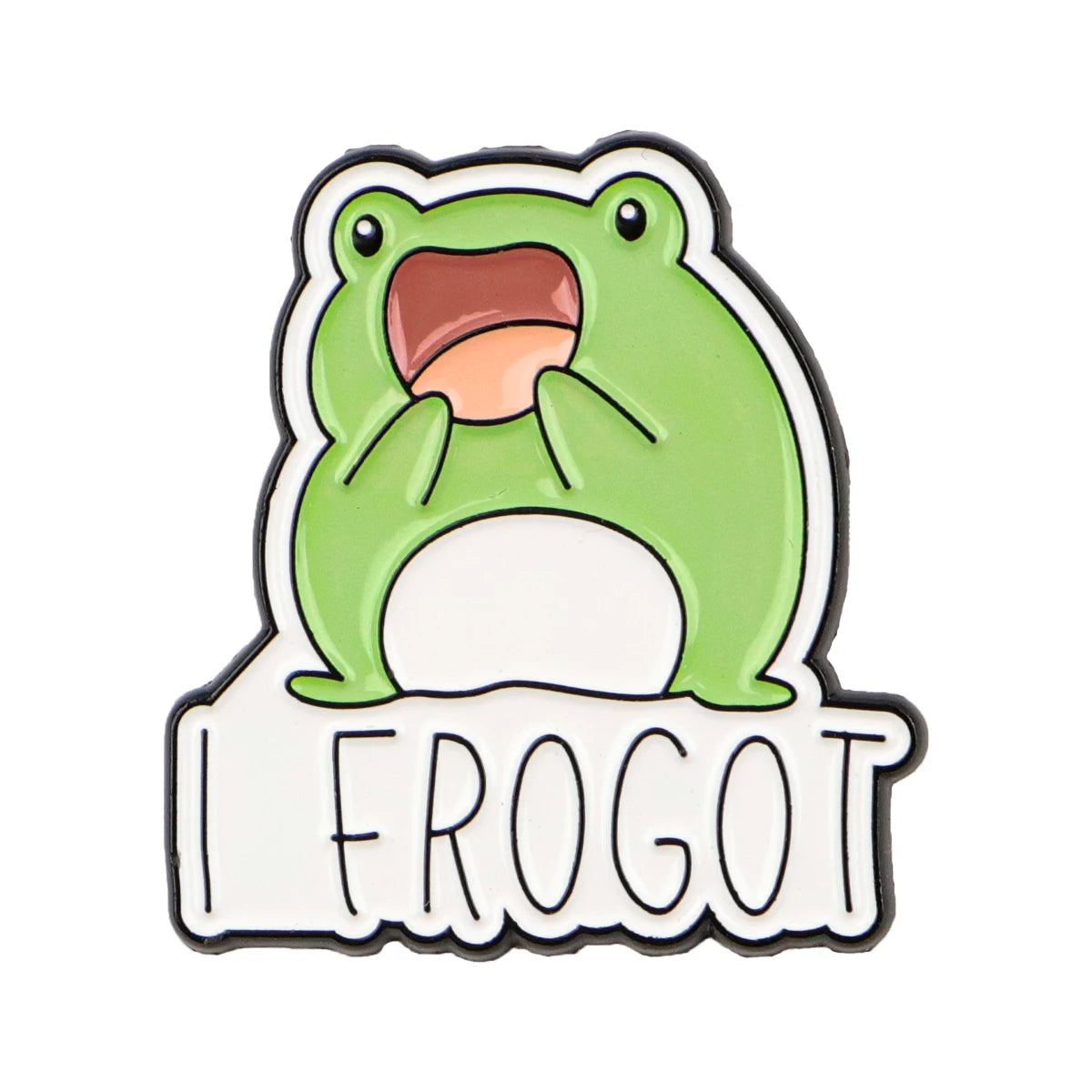 Cute Frog Enamel Pin with Sarcastic Quote