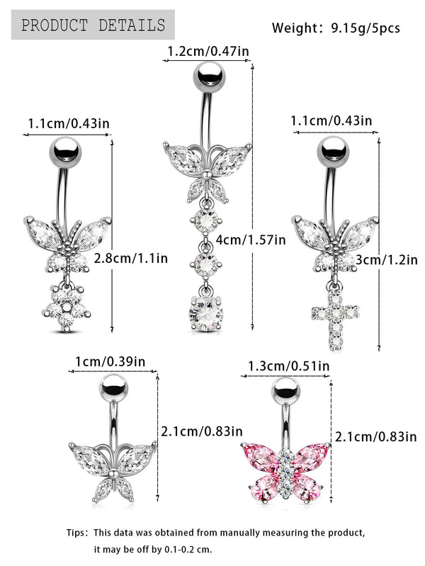 Butterfly Dangle Belly Button Ring