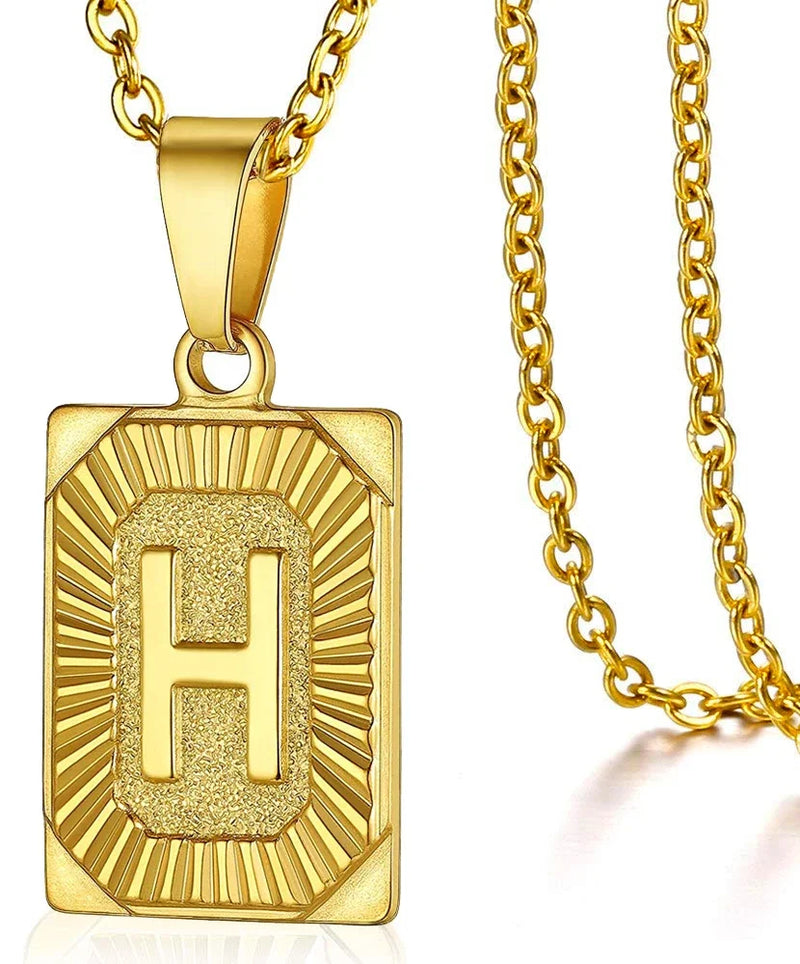 Initial Pendant Necklace in Stainless Steel